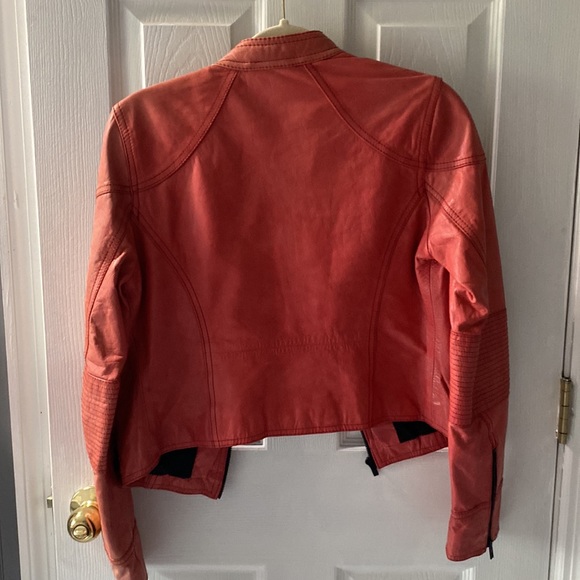 Red Genuine Leather Jacket - Picture 6 of 6